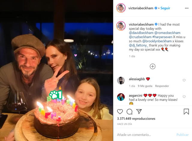 La publicación de Victoria Beckham en Instagram celebrando su cumpleaños número 46.