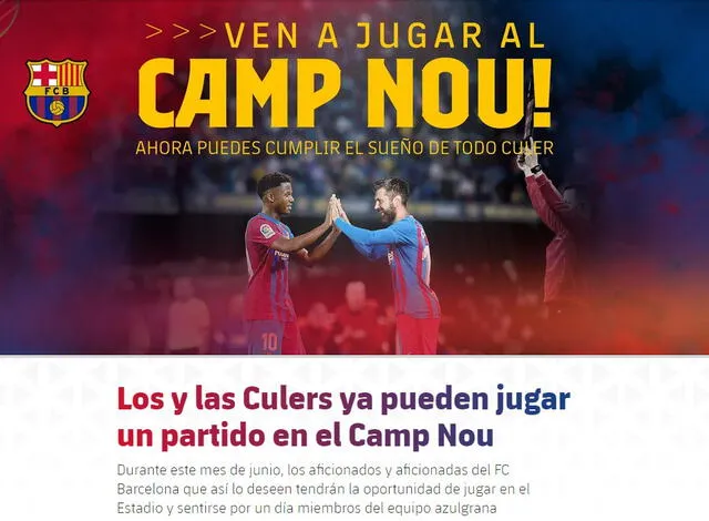 Promoción del club culé. Foto: FC Barcelona