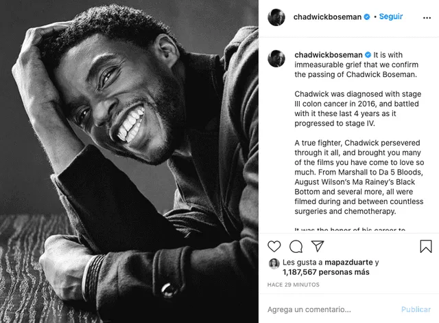 Chadwick Boseman en Instagram