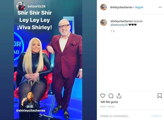 Shirley Cherres en Instagram