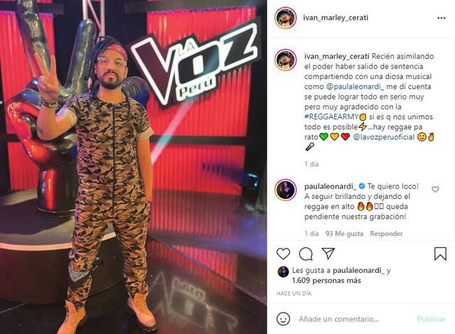 Iván MC y Paula Leonardi en La voz Perú