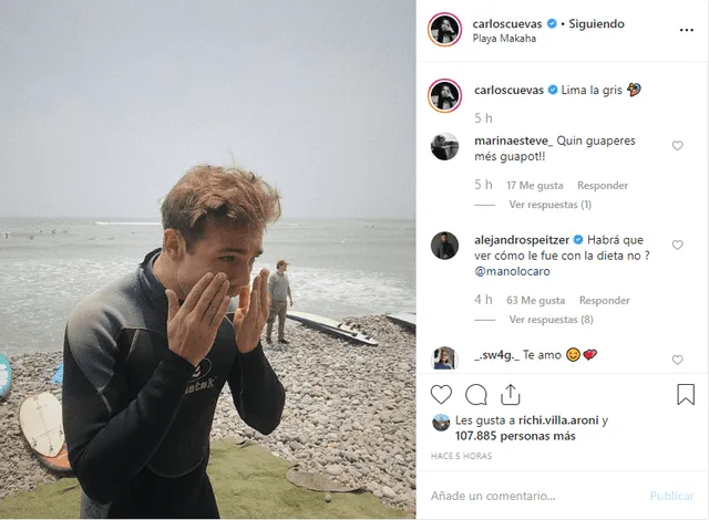 Instagram oficial de Carlos Cuevas