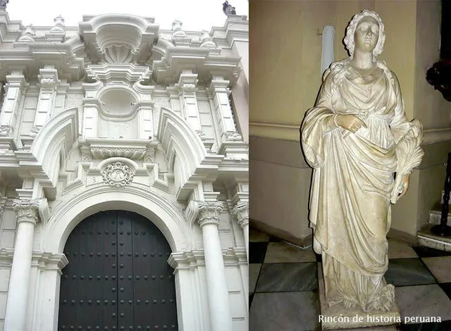  El símbolo de Santa Apolonia es la que aparece sobre una de las puertas de la Catedral de Lima. Foto: 'Rincón de historia peruana'/Facebook   