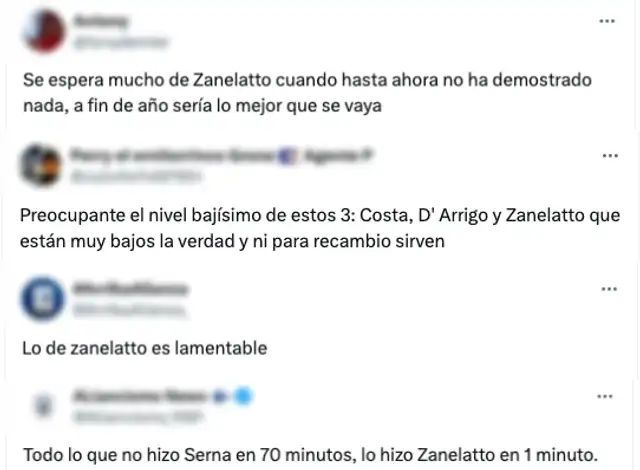 Críticas de hinchas de Alianza Lima a Franco Zanelatto. Foto: Twitter.   