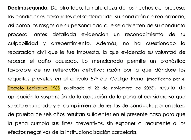 Suspenden pena de 8 años porque condenado tenía menos de 25 años y era su primer delito   