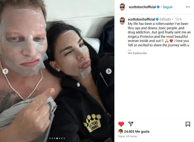  Tefi Valenzuela y el productor Scott Storch oficializaron su romance con tierno mensaje. Foto: difusión   
