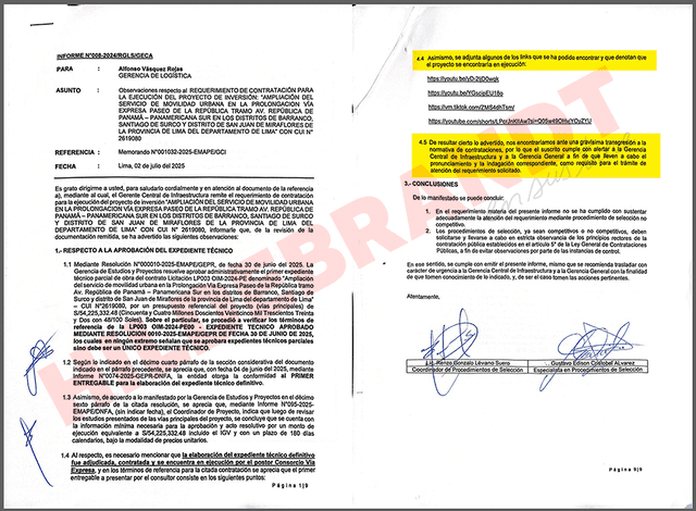 Informe de los funcionarios Emape despedidos. Foto: Hildebrandt en sus trece Informe de los funcionarios Emape despedidos. Foto: Hildebrandt en sus trece