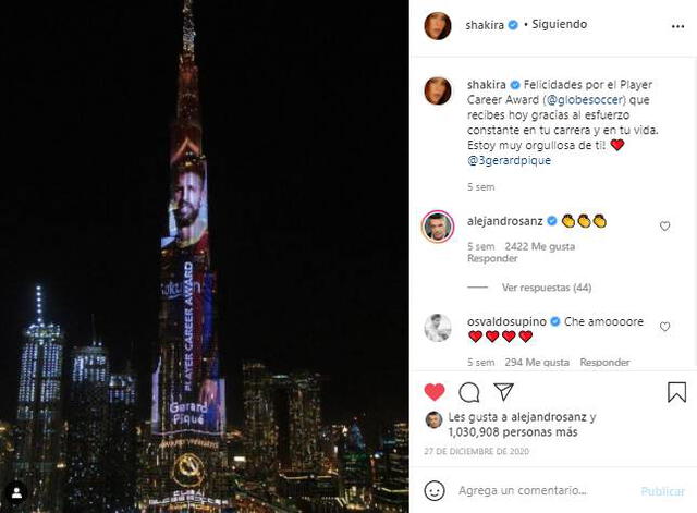 Shakira felicita a Gerard Piqué Shakira felicita a Gerard Piqué