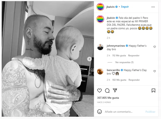 Río nació en junio del 2021. Instagram: J Balvin.