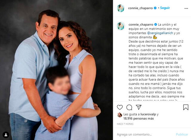 Connie Chaparro elogia a su esposo Sergio Galliani | FOTO: Instagram