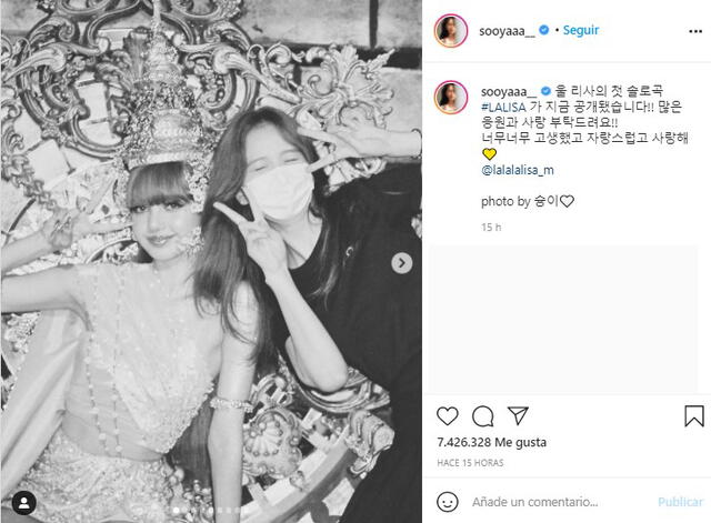 Jisoo comparte publicación en Instagram
