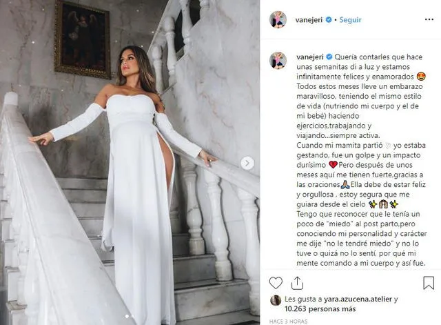 Vanessa Jerí en Instagram