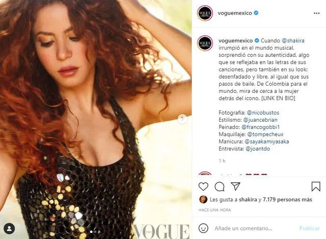 Shakira aparece en la portada de la revista Vogue