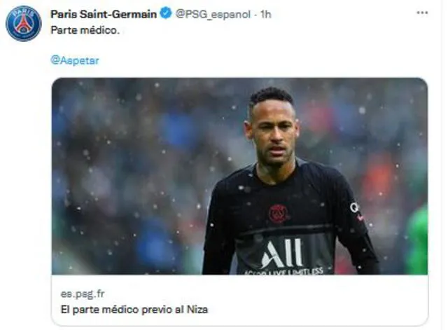 Parte médico de Neymar tras sufrir grave lesión por la Ligue 1