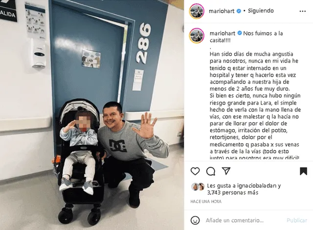 Mario Hart sobre la salud de su hija