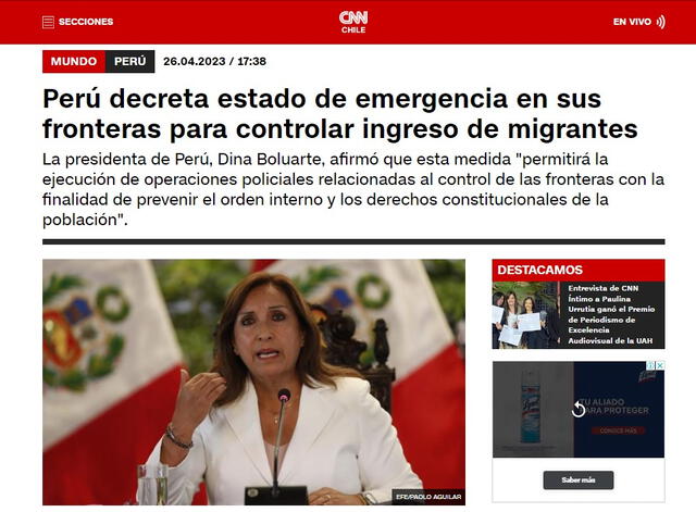  Estado de emergencia tras crisis migratoria en la frontera Perú-Chile. Foto: captura de CNN Chile    