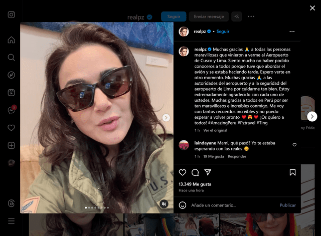  Post de Preity Zinta en Instagram. Foto: captura LR/Instagram realpz   