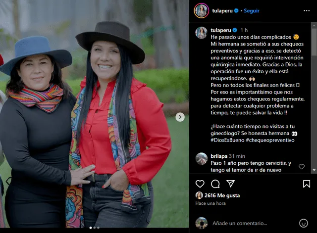 Tula Rodríguez publicó reflexivo mensaje en redes sociales. Foto: Instagram/Tula Rodríguez   