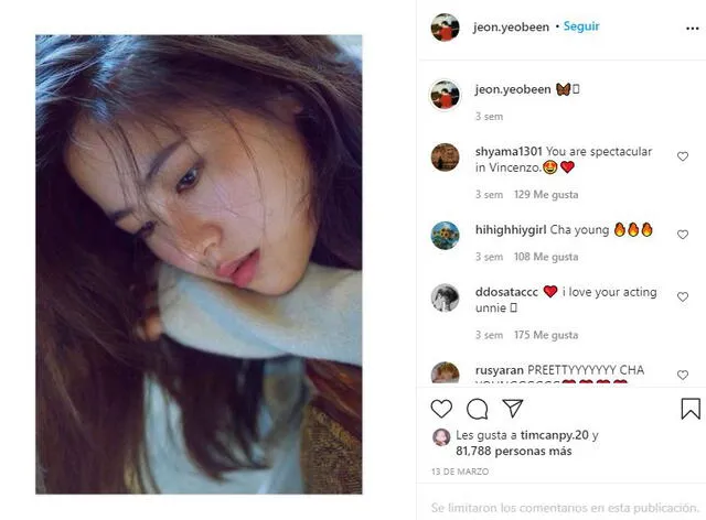 Jeon Yeo Been. Foto: captura/Instagram