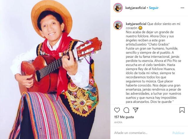 Katy Jara despide a Eusebio 'Chato' Grados