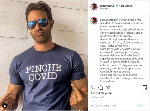 La curiosa publicación de Sebastián Rulli en Instagram.