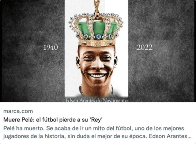 Porta de Marca sobre Pelé. Foto: Twitter