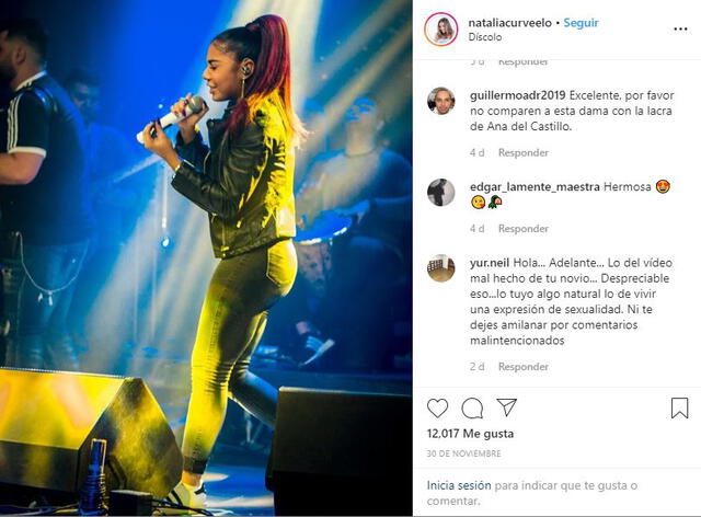 Natalia Curvelo en Instagram