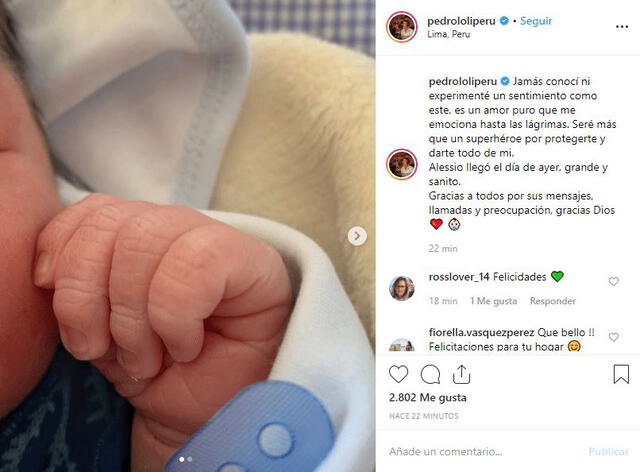 Pedro Loli revela en Instagram que se convirtió en padre