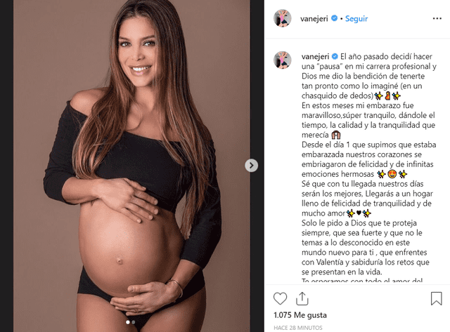 Vanessa Jerí muestra su avanzado embarazo por primera vez