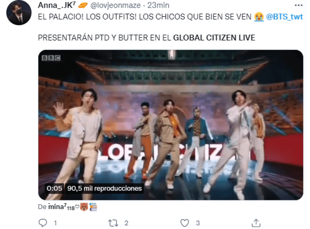BTS en Global Citizen Live 2021. Foto: Twitter