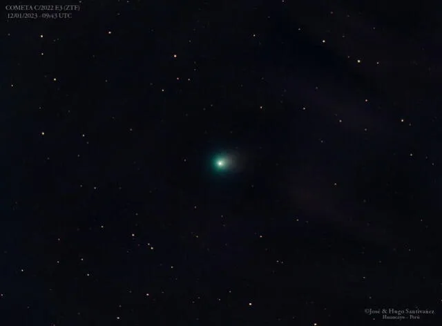  Cometa C/2022 E3 (ZTF) captado en enero en Huancayo, Perú. Foto: José y Hugo Santivañez   