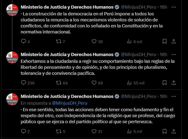 Ministerio de Justicia se pronuncia   