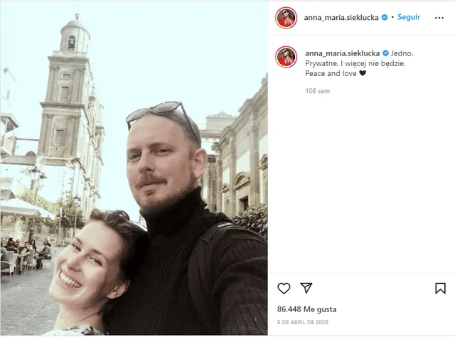 Anna Maria Sieklucka confirma relación con el actor y director Lukasz Witt-Michalowski. Foto: Instagram