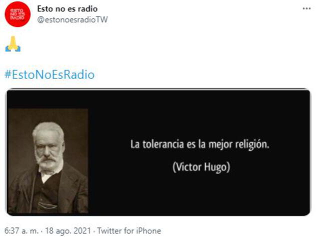 Magazine radial 'Esto no es radio' en Twitter. Foto: captura