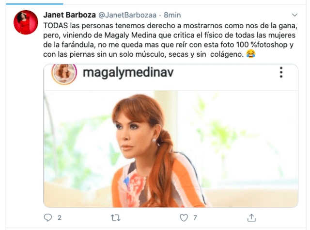 Janet Barboza en Twitter
