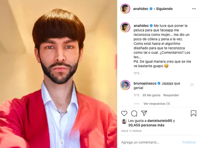 Anahí de Cárdenas usa FaceApp en Instagram