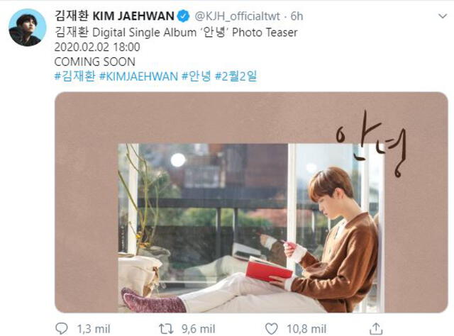 Jaehwan ha anunciado su regreso a la escena musical del K-pop.