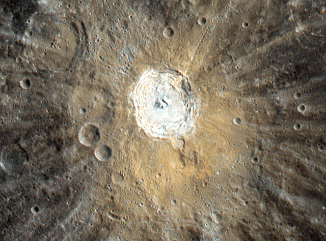  Imagen a color del cráter mercuriano Kuiper. Foto: NASA   