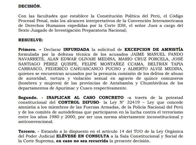  Decisión tomada por el juez Leodan Cristóbal Ayala | Foto: PJ.   
