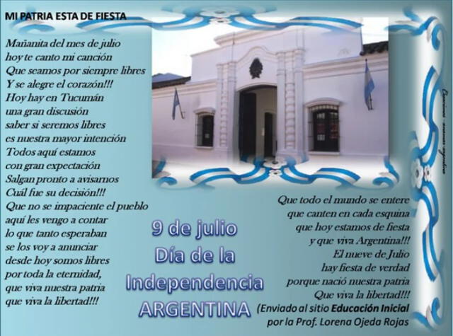 Día de la Independencia Argentina. Foto: pinterest /  web silvita blanco