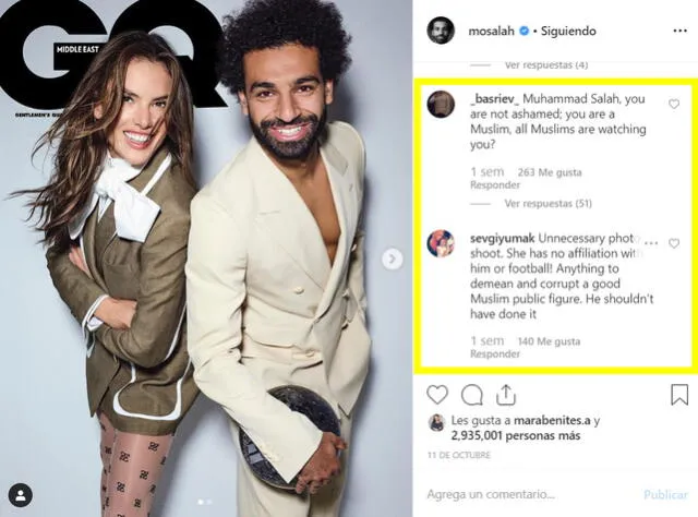 Mohamed Salah y Alessandra Ambrosio