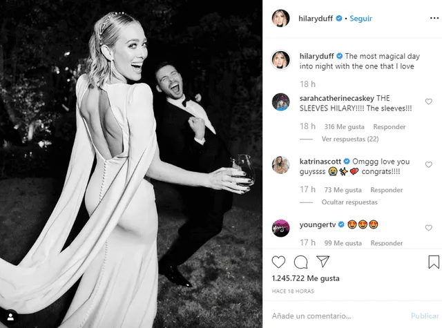 Hilary Duff derrocha felicidad en su boda.