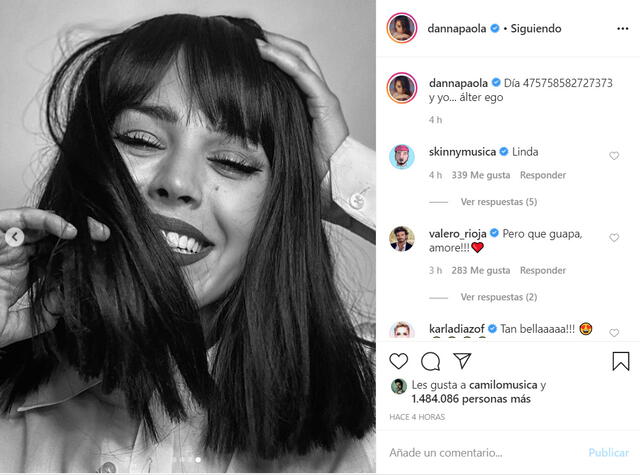 La publicación de Danna Paola en Instagram que ha causado conmoción entre sus fans.