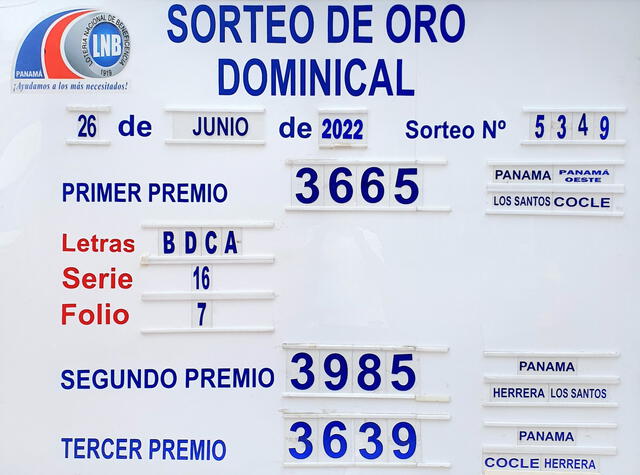 Sorteo de oro dominical