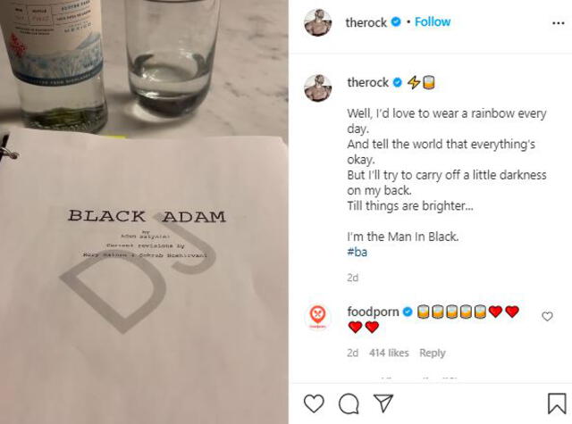 Johnson comenzó a publicitar Black Adam, la próxima película de DC FIlms. Foto: captura Instagram therock