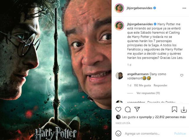 JB anuncia sketch de Harry Potter. Foto: captura/Instagram