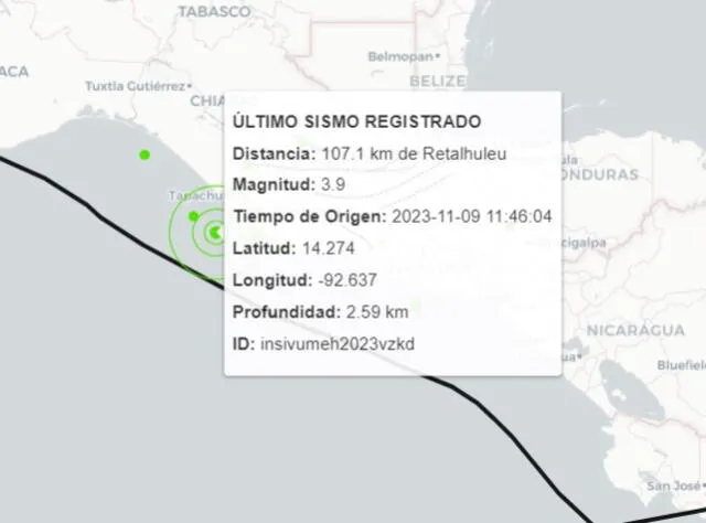  Último sismo registrado HOY en Guatemala. Foto: Insivumeh    