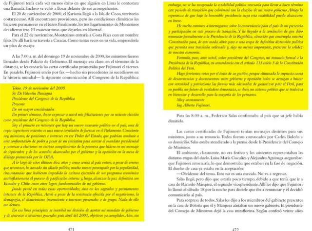  Carta de renuncia presidencial de Alberto Fujimori en 2000. Foto: capturas del ‘El último dictador’ fueron proporcionadas por José Alejandro Godoy.<br><br>    