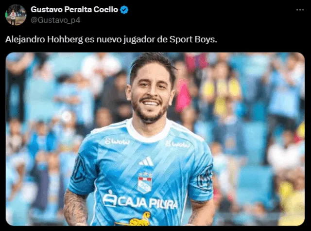  Tras su desvinculación de Sporting Cristal, se confirmó que Alejandro Hohberg será nuevo jugador de Sport Boys. Foto: captura    