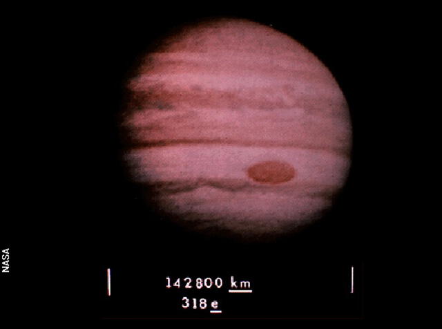 Fotografía de Júpiter en baja resolución que viaja dentro de las naves Voyager. Foto: NASA / Wikimedia Commons